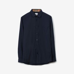 Men’s navy Burberry London button collared shirt